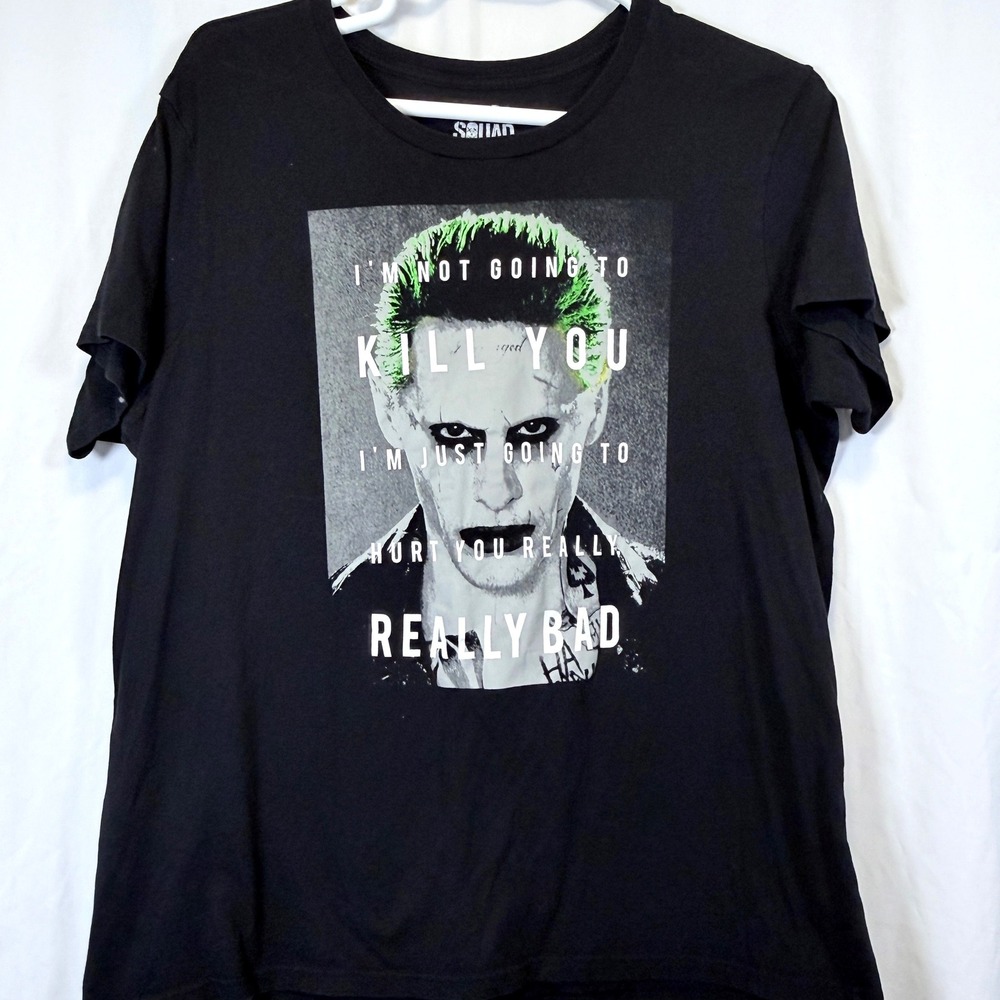 Suicide Squad T-shirt Joker Graphic Black 2XL DC Comics Villain‎ Short Sleeve